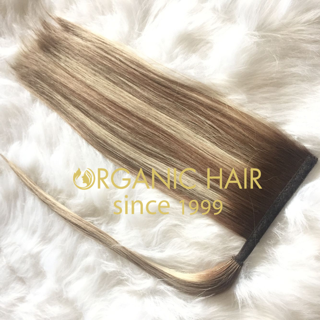 Full cuticle human hair ponytail extensions color8-8/613  C88